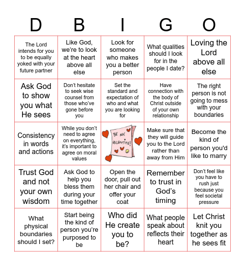 IT'S A DATE NA Bingo Card