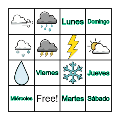El tiempo Bingo Card