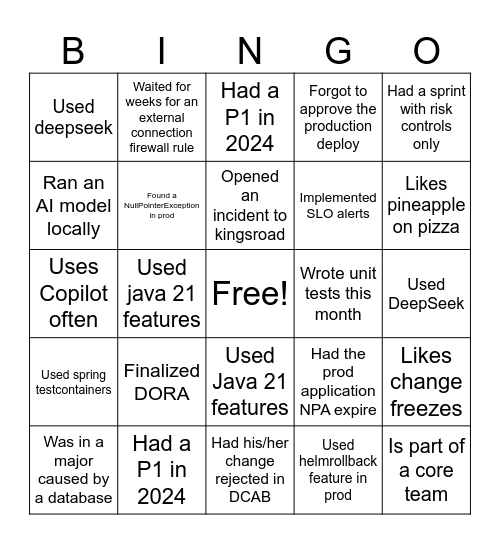EL and OL Bingo Card Bingo Card