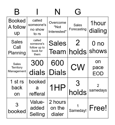 Seamless.ai SDR BINGO Card