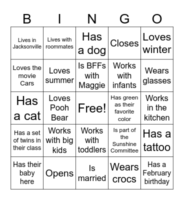 Find someone who… Bingo Card