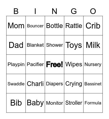 Baby Bingo Card