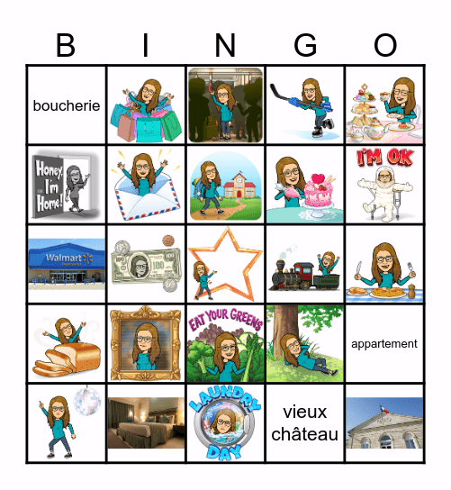 Suivez les directions! Les Lieux / Places Bingo Card
