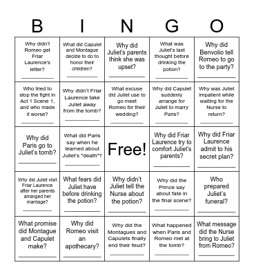 Names:____________________________ Bingo Card