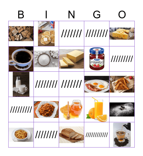 Le petit-déjeuner Bingo Card