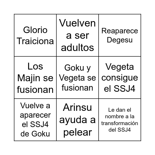 DAIMA CAPITULO 19 Bingo Card
