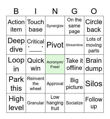 Lingo Bingo Card