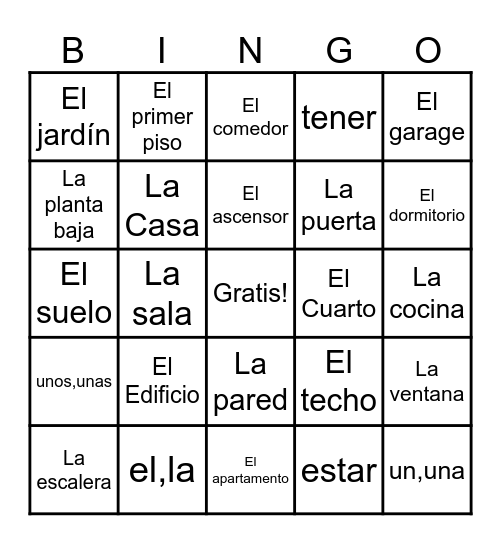 La Vivienda Bingo Card