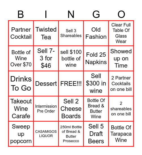 SERVER BINGO Card