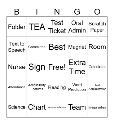 STAAR Training 2025 Bingo Card