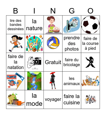 Est-ce que tu aimes ...? Bingo Card