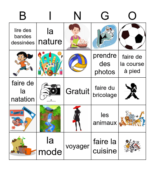Est-ce que tu aimes ...? Bingo Card