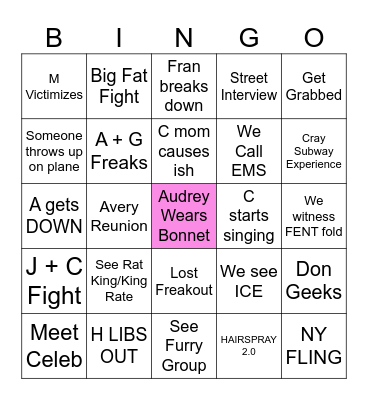 NYC! Bingo Card