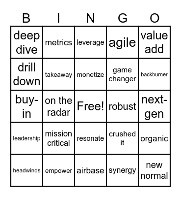 Exec Call BINGO Card