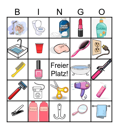 Im Bad- Persönliche Sachen Bingo Card
