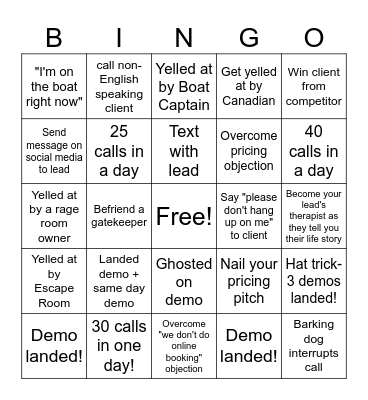 Boats 'N Close Bingo Card