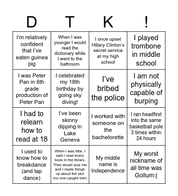 GOAT Greeting!! Bingo Card