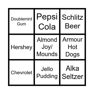 jingle words only Bingo Card
