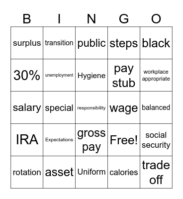 Fri-YaY Bingo Card