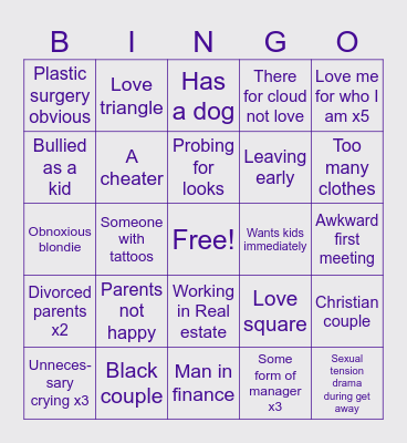 Love Is Blind #8 Bingo Card
