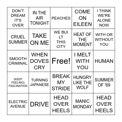 JUST BECAUSE Bingo Card