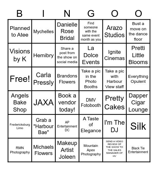 Harbour View Bingo Card