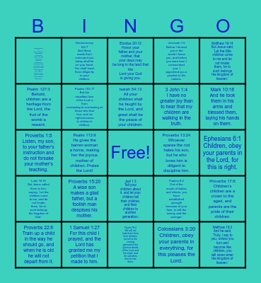 Bible Bingo Card