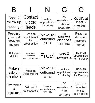 Cintas Phone Block Bingo Card