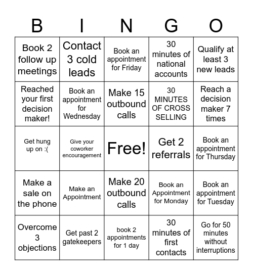 Cintas Phone Block Bingo Card