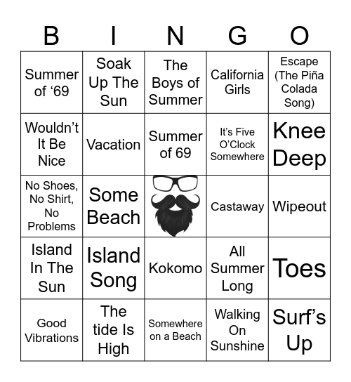 Tropical Hits | Rd 1 | Beach Party Bingo Card