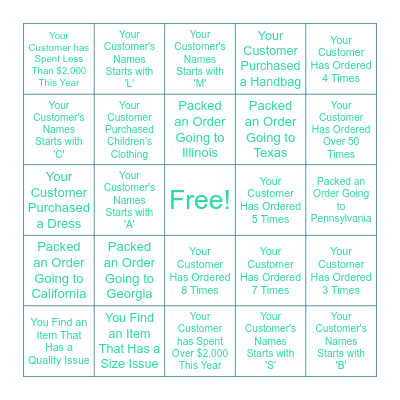 Customer Lens Bingo! Bingo Card
