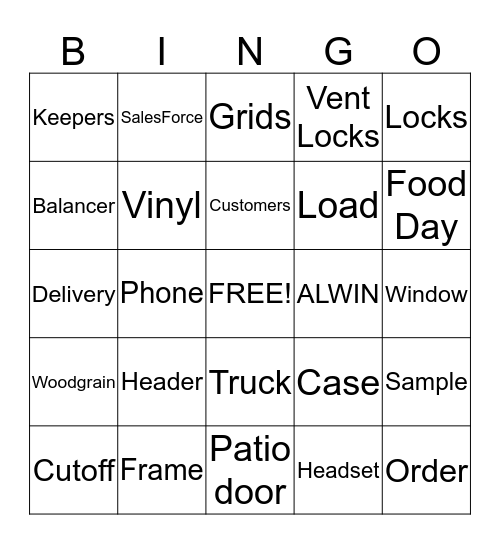 Window Bingo Card