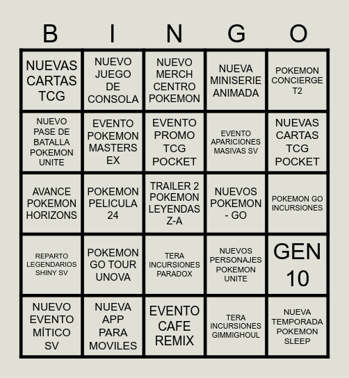 BINGONTXA POKÉMON DAY 2025 Bingo Card