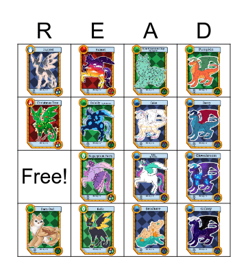 Reading Dragons and Friends BINGO Card