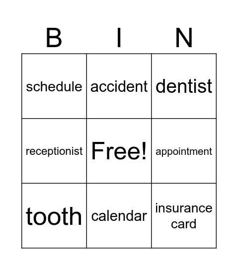 A Broken Tooth Bingo Card