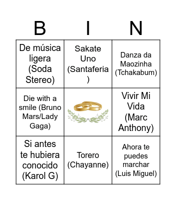 Bingo musical Bingo Card