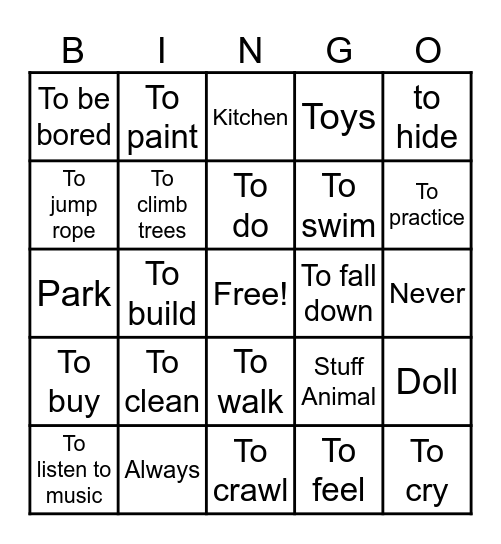 CUANDO ERA NIN@ Bingo Card