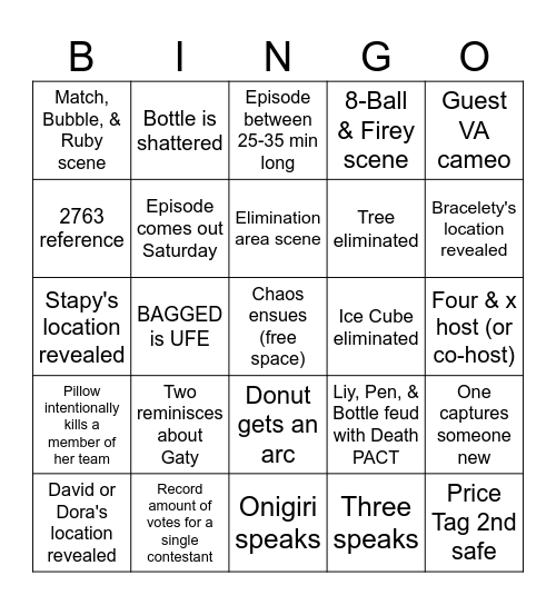 TPOT 16 BINGO Card