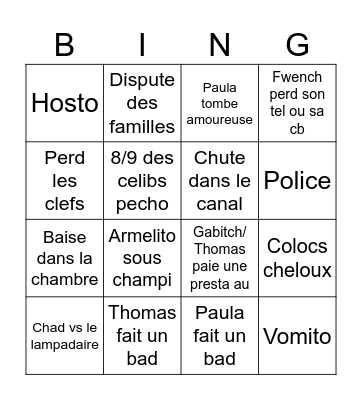 Amstergramme Bingo Card
