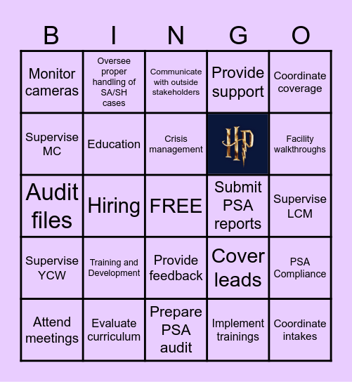 ADP Bingo Card
