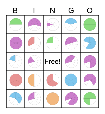 Fraction Bingo Card