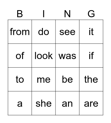UFLI Heart Words 1-40 Bingo Card