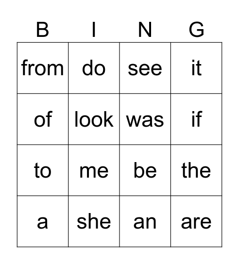 UFLI Heart Words 1-40 Bingo Card