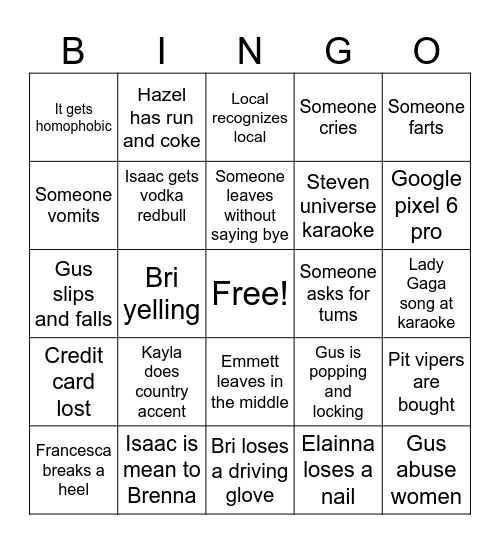 Bday Bingo Card