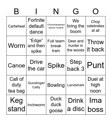 Celebration Bingo Card