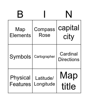 Geography Bingo!!! Bingo Card