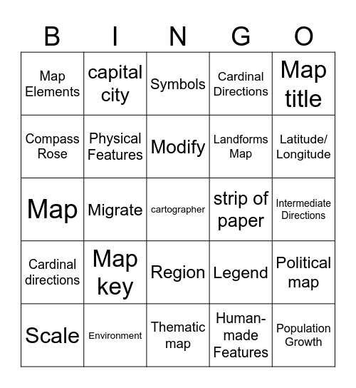 Geography Bingo!!! Bingo Card