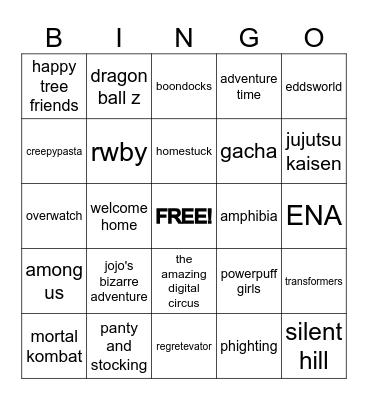 ponytown cosplay bingo v2 Bingo Card