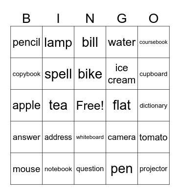 Welcome Bingo Card