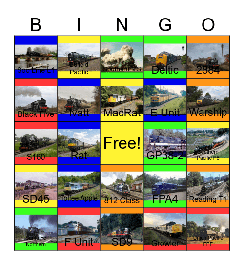 Railway Lines that I would like to work next after I'm done with my 2 jobs Bingo Card